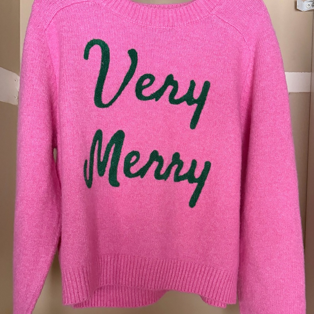 Cupcakes and Cashmere 'Very Merry' Pink  Sweater